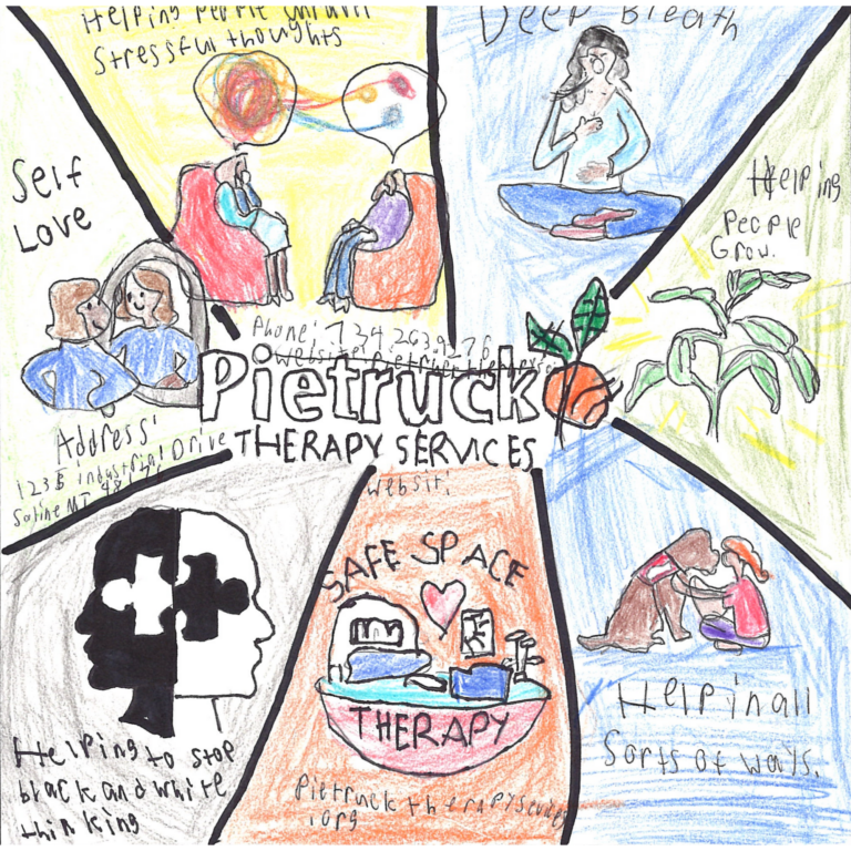 Student drawn ad for Peitruck Therapy Services