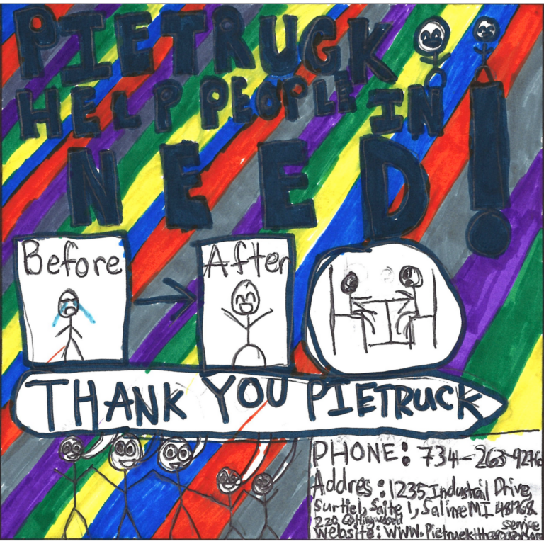 Student drawn ad for Peitruck Therapy Services