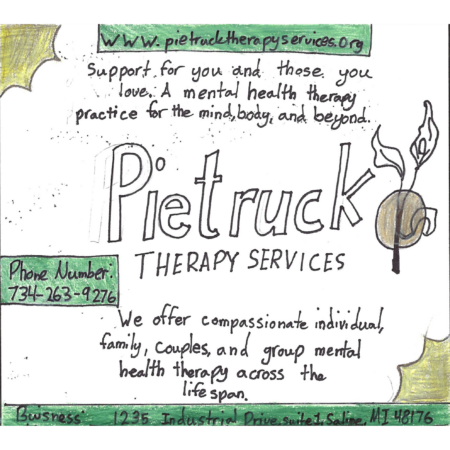 Student drawn ad for Peitruck Therapy Services
