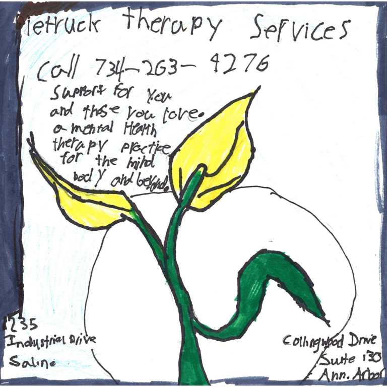 Student drawn ad for Peitruck Therapy Services