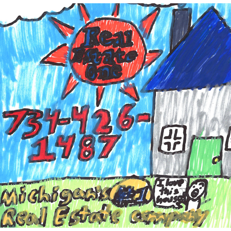 Student drawn ad for Real Estate One