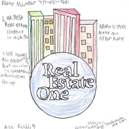 Student drawn ad for Real Estate One