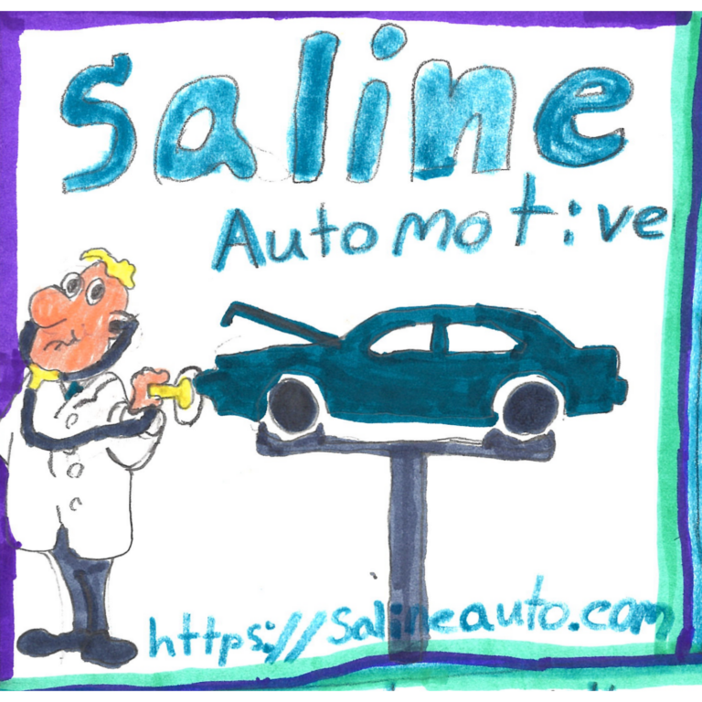 Student drawn ad for Saline Automotive