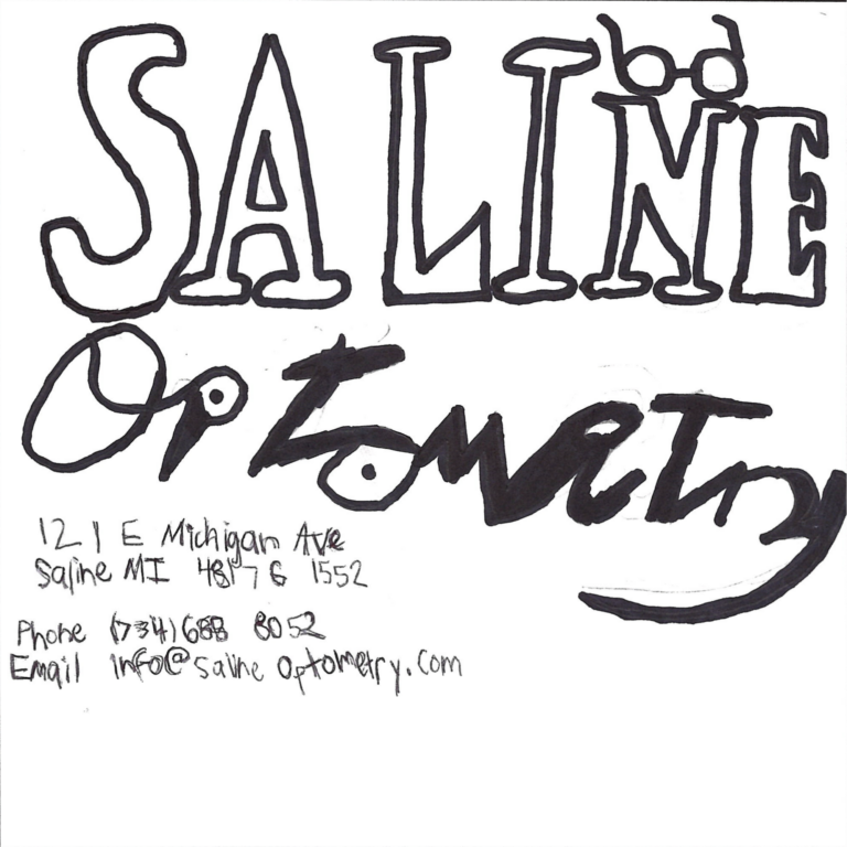 Student drawn ad for Saline Optometry