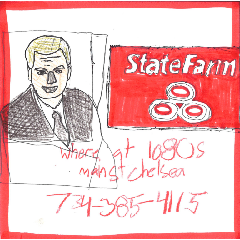 Student drawn ad for State Farm - John Avery