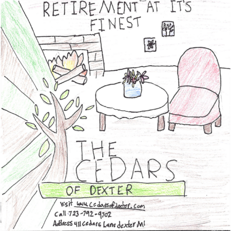 Student drawn ad for The Cedars of Dexter