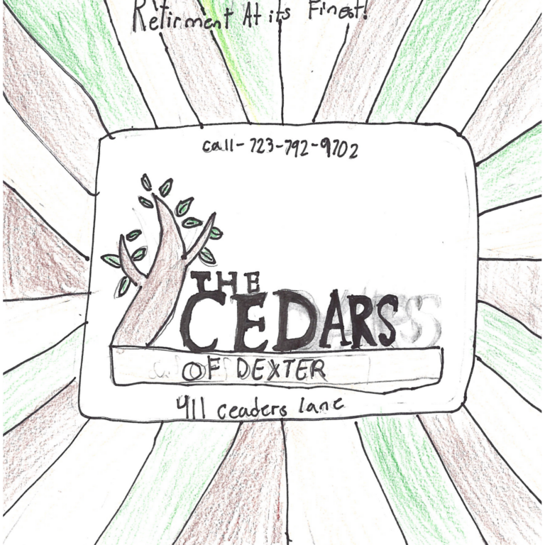 Student drawn ad for The Cedars of Dexter