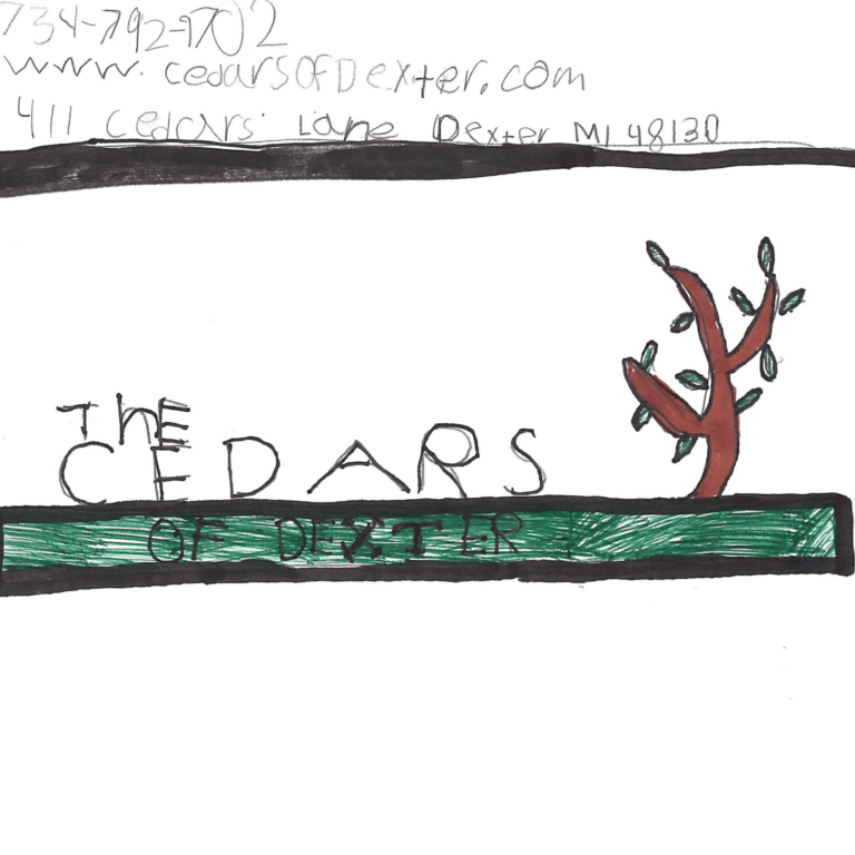 Student drawn ad for The Cedars of Dexter