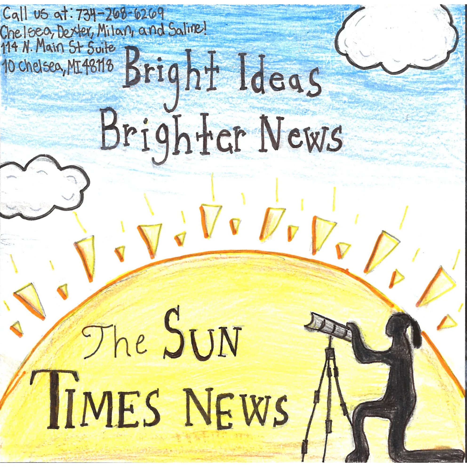 Student drawn ad for The Sun Times News