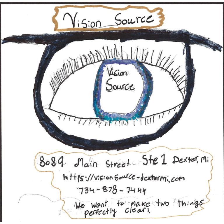 Student drawn ad for Main Street Optometry - Vision Source