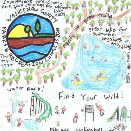 Student drawn ad for Washtenaw County Parks & Recreation Commission